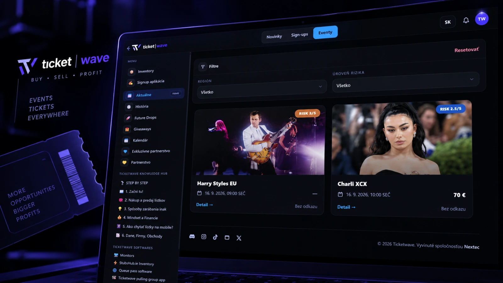 Dashboard — screenshot aplikácie